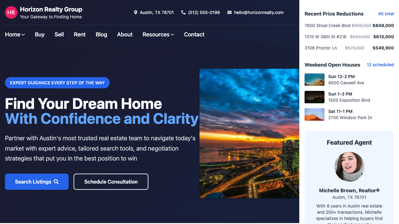 View Real Estate page