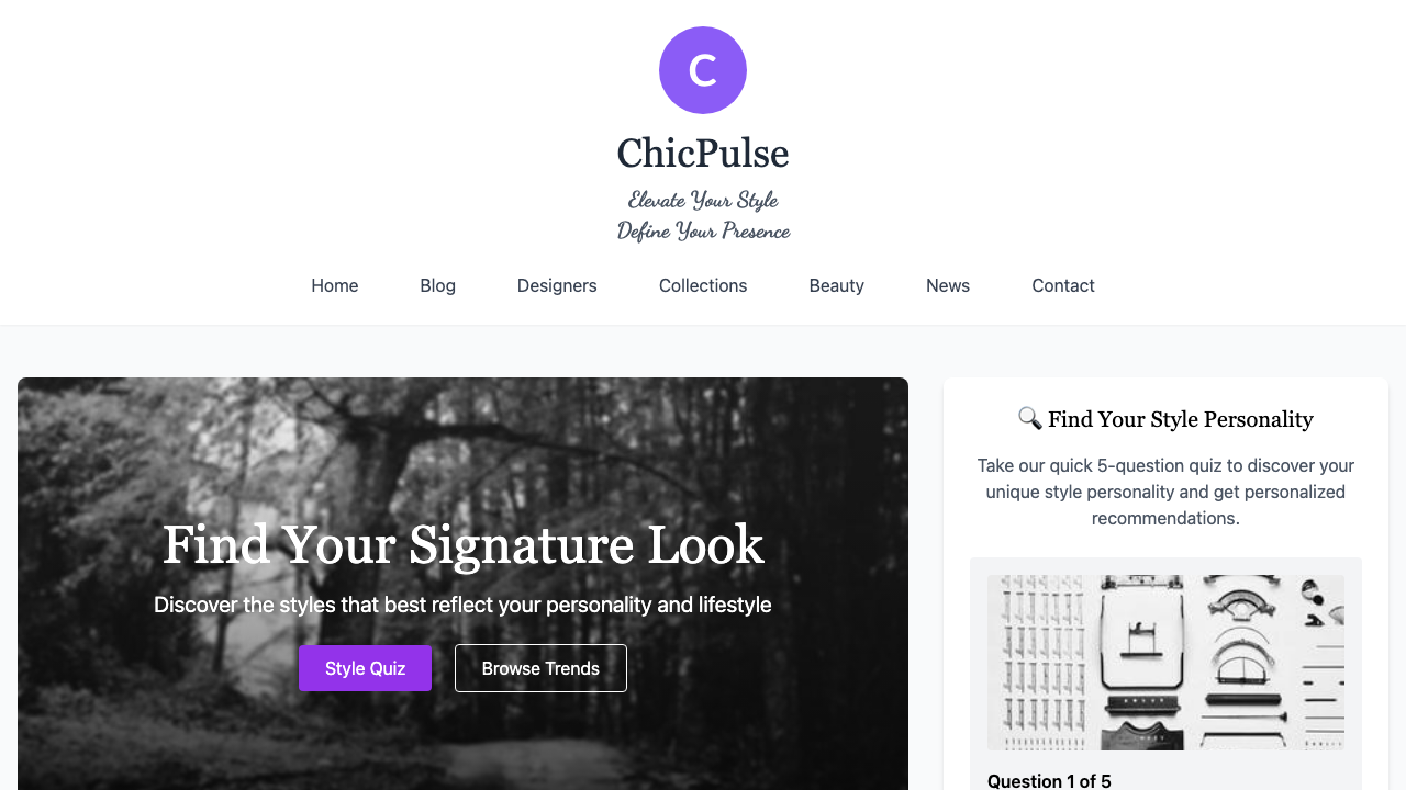 View Style and Fashion page