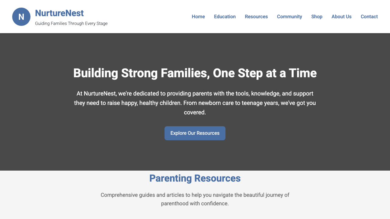 View Family and Parenting page