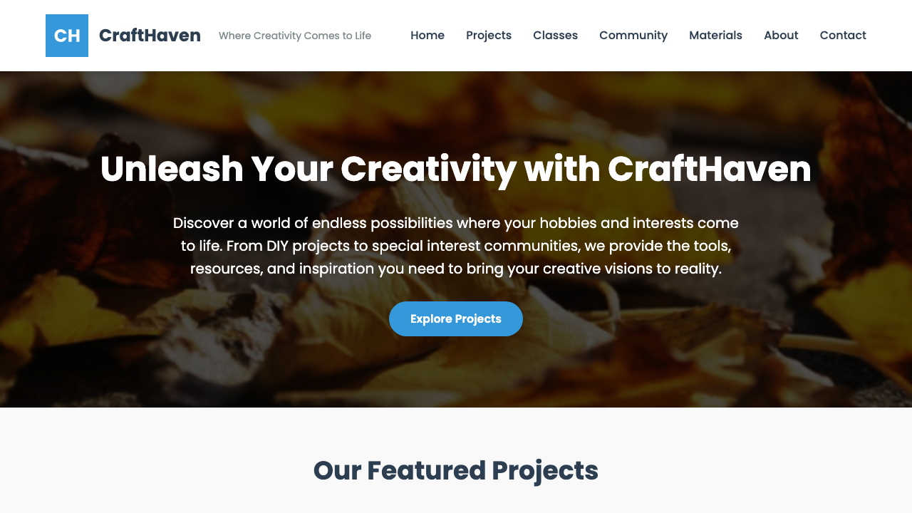 View Hobbies and Interests page