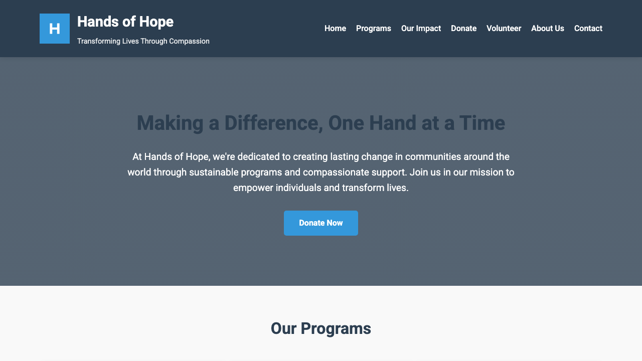 View Non Profit Charity page