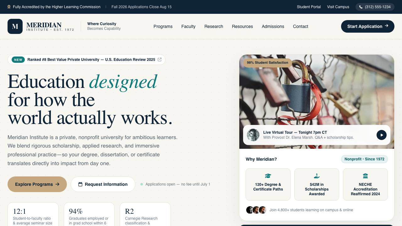 View Education page