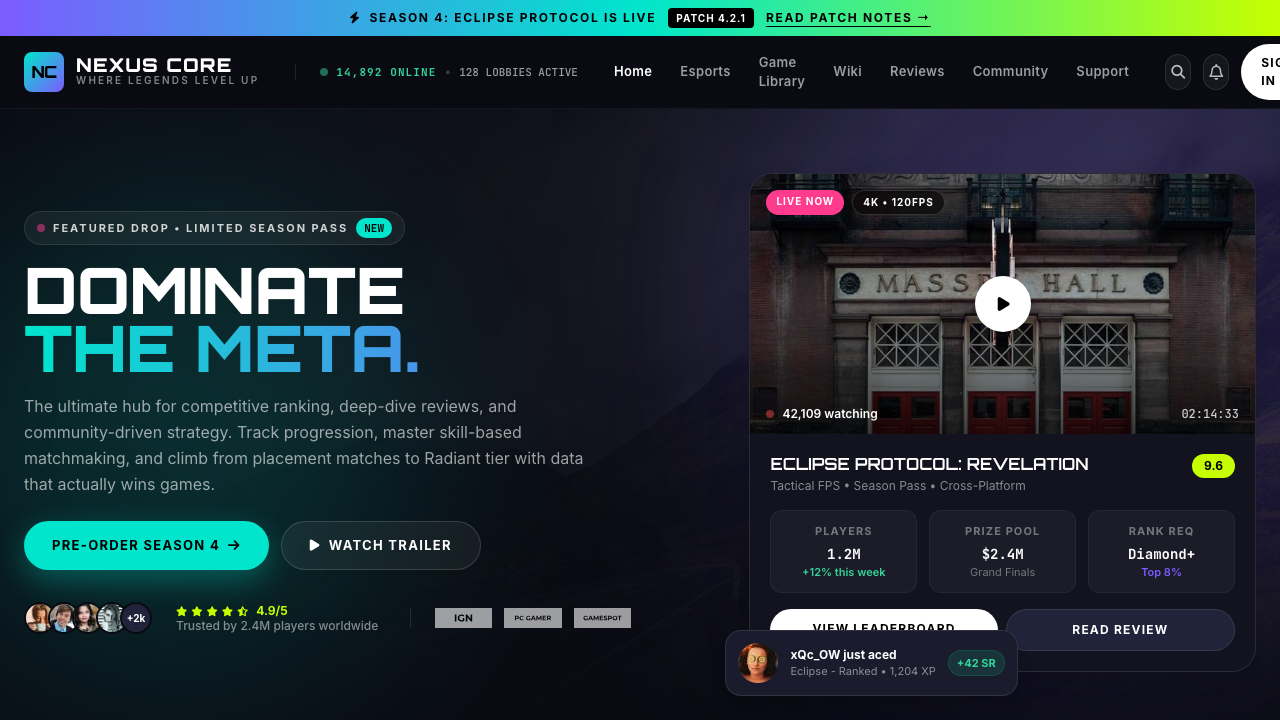View Gaming page