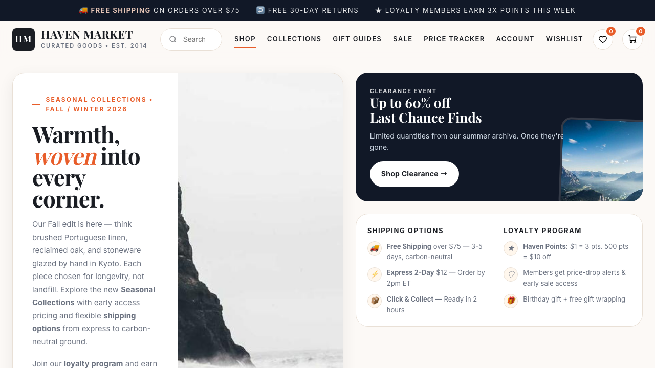 View Shopping page