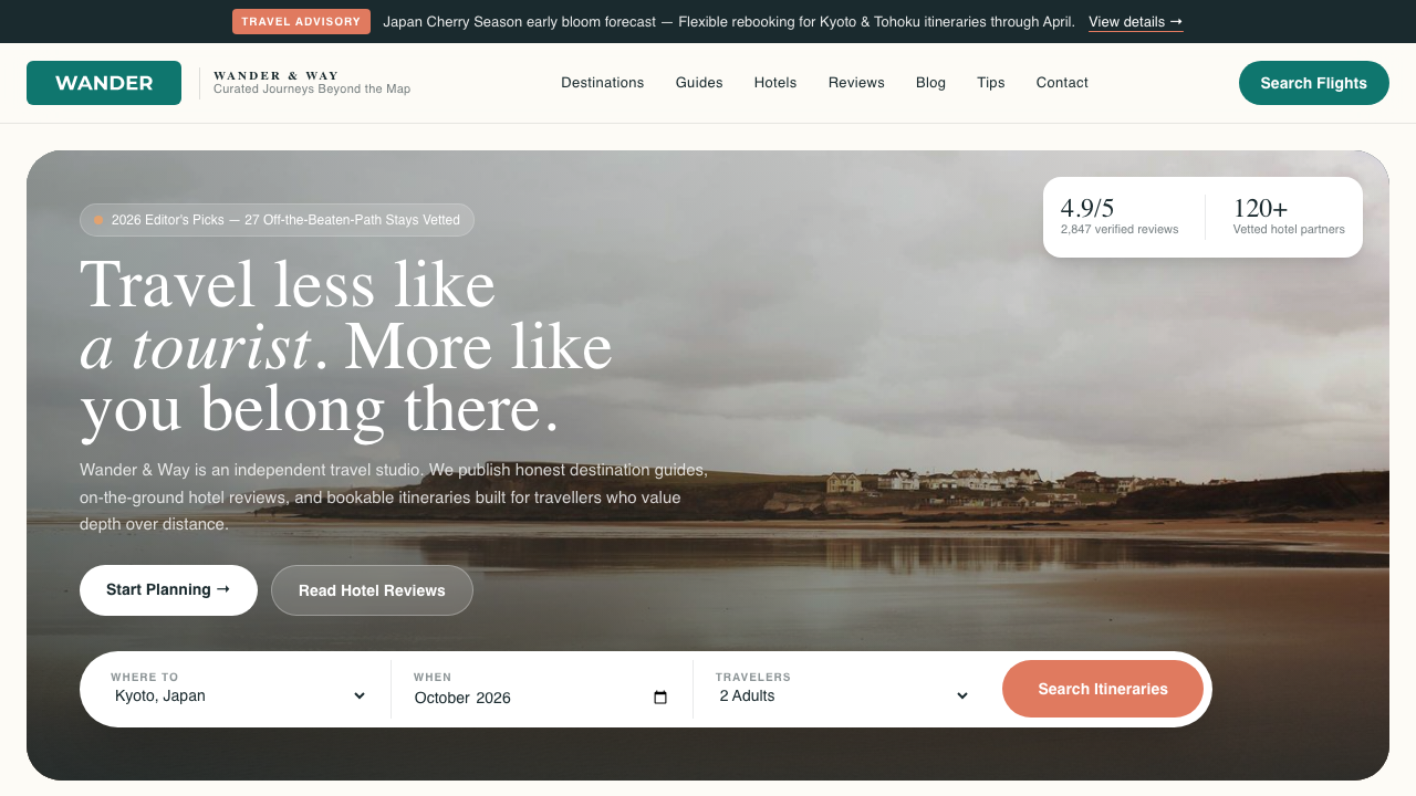 View Travel page