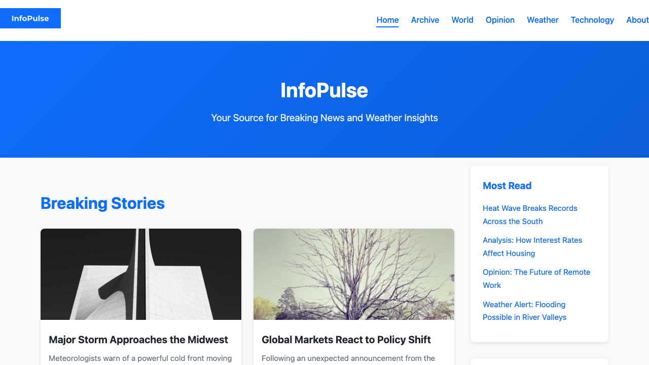 View News Weather Information page