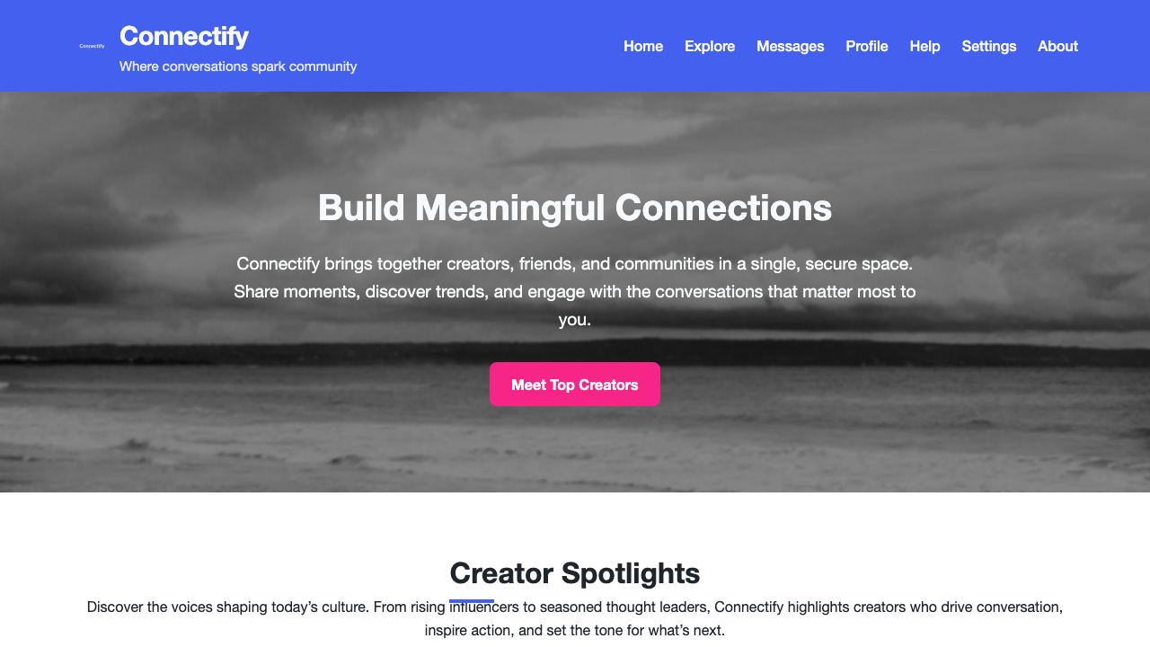 View Social Media page