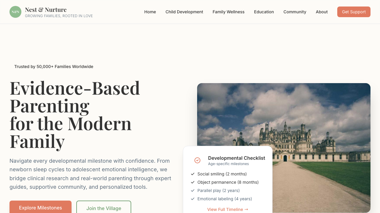 View Family and Parenting page