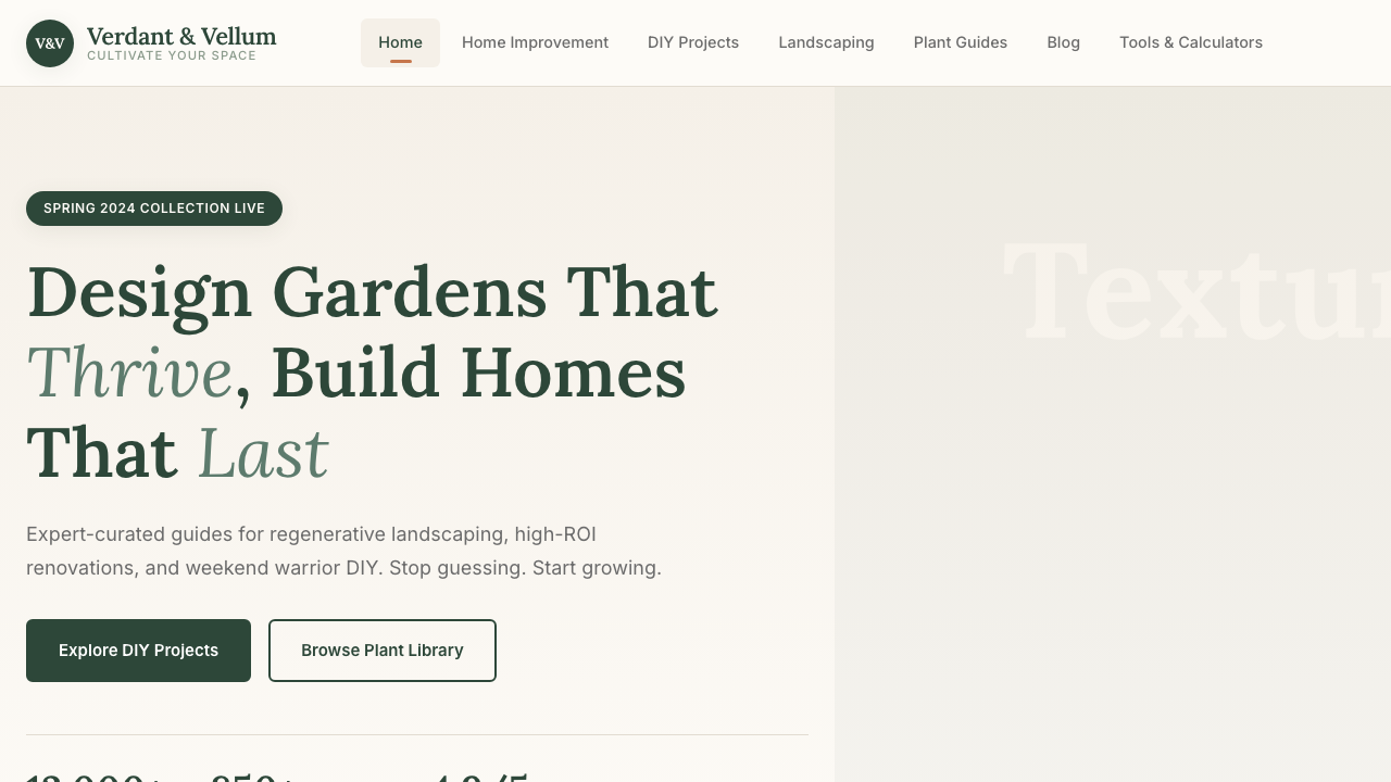 View Home and Garden page