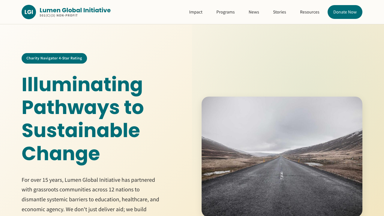 View Non Profit Charity page