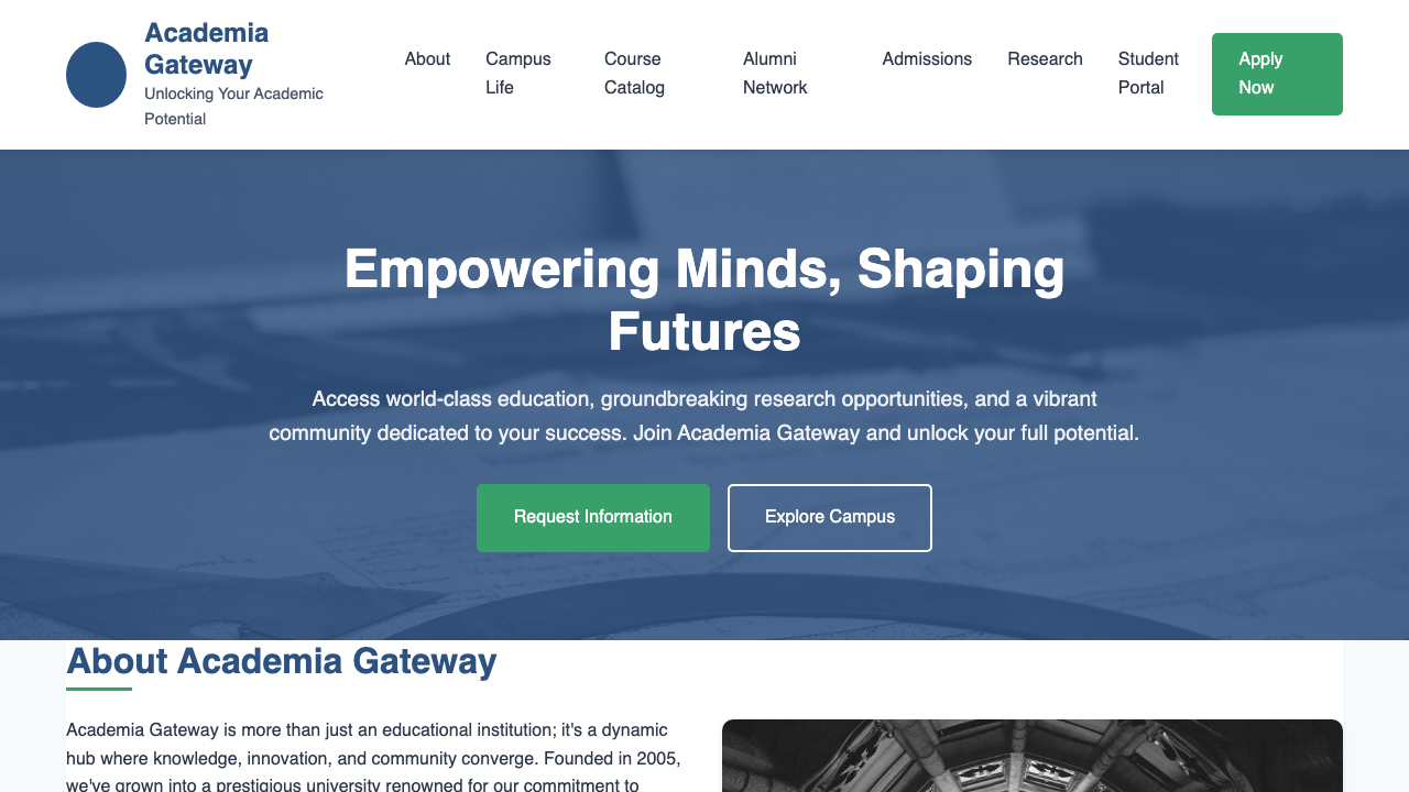 View Education page