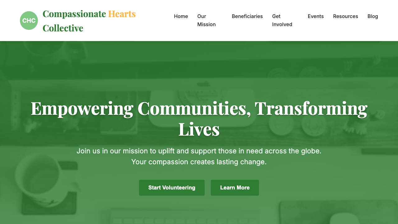 View Non Profit Charity page