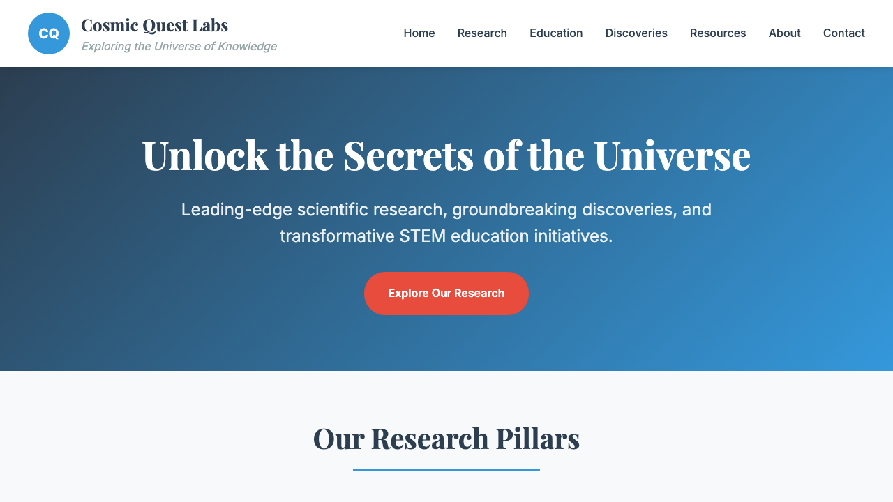 View Science page
