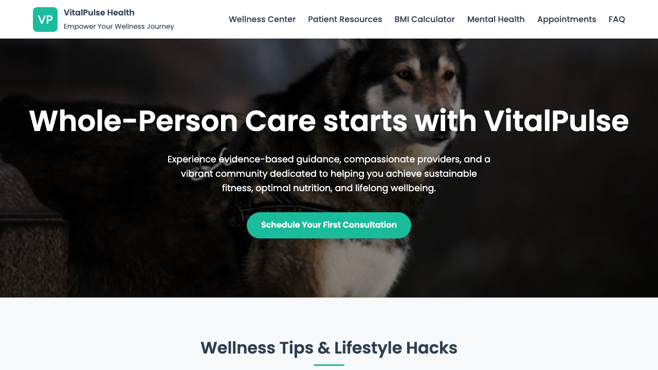 View Health and Fitness page
