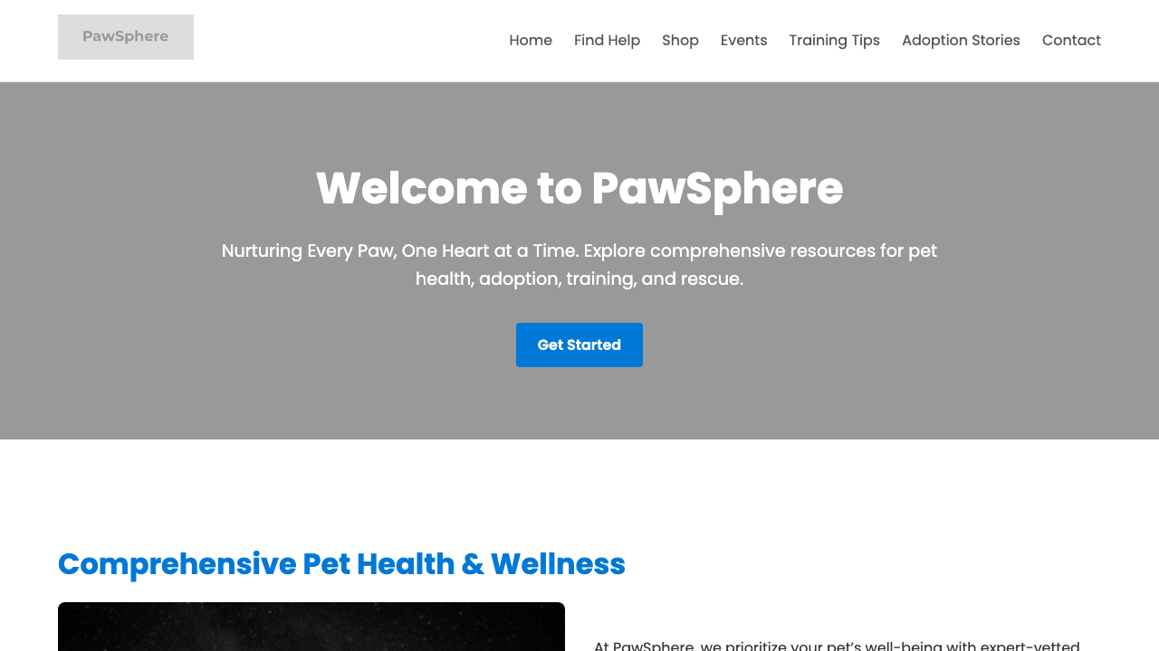 View Pets page