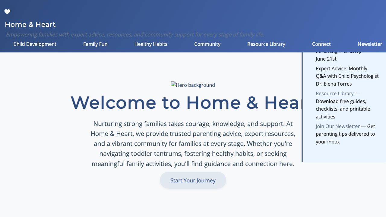 View Family and Parenting page