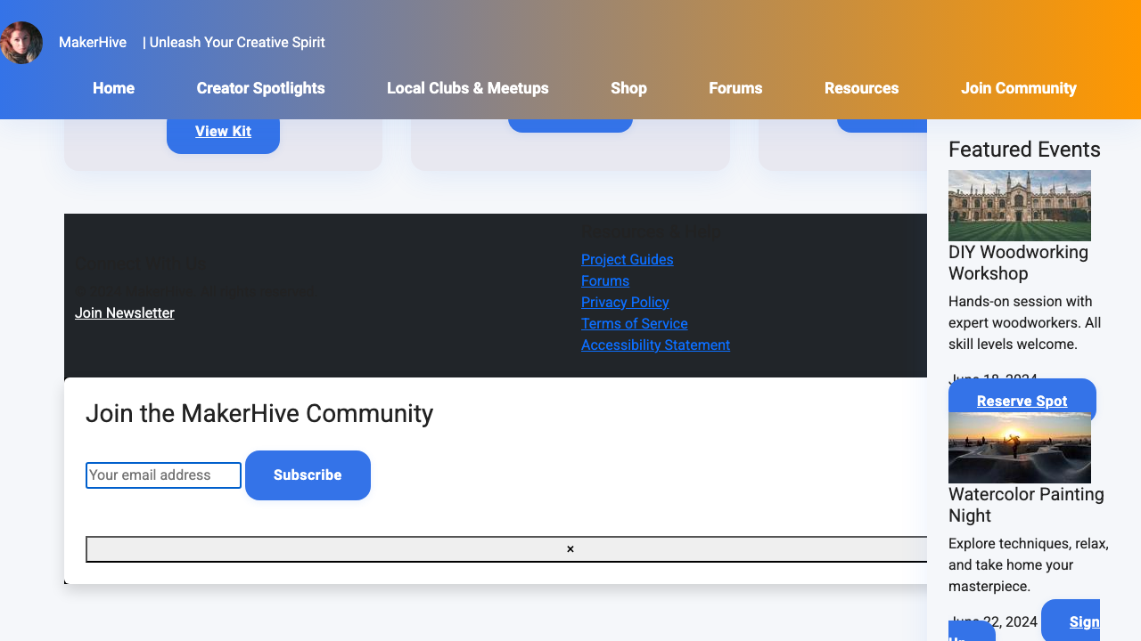 View Hobbies and Interests page