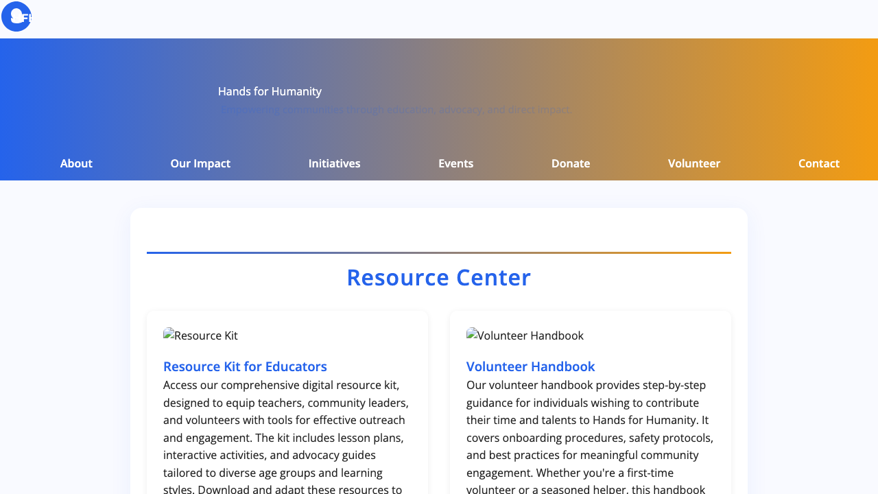 View Non Profit Charity page