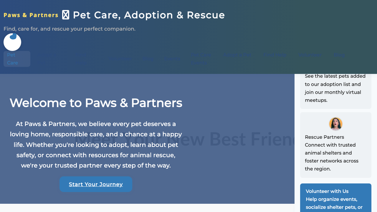 View Pets page