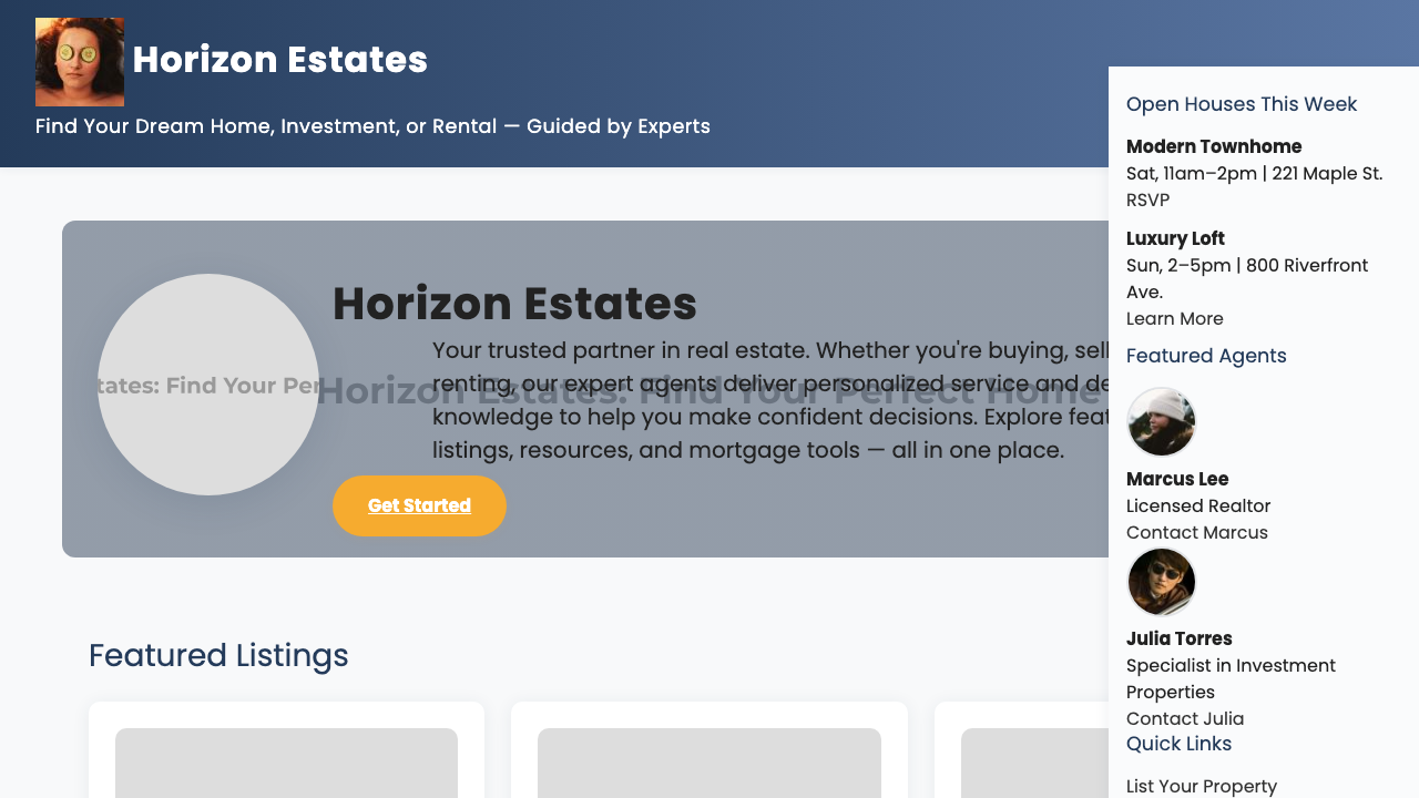 View Real Estate page