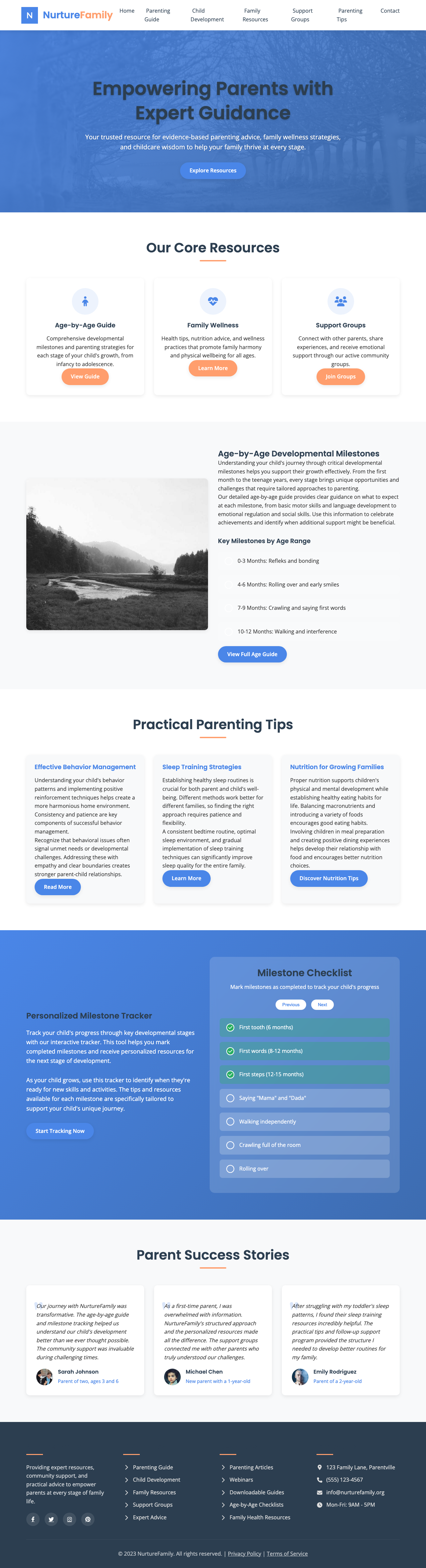 Family And Parenting page with AIMAC score 8.8 (22 serious violations)