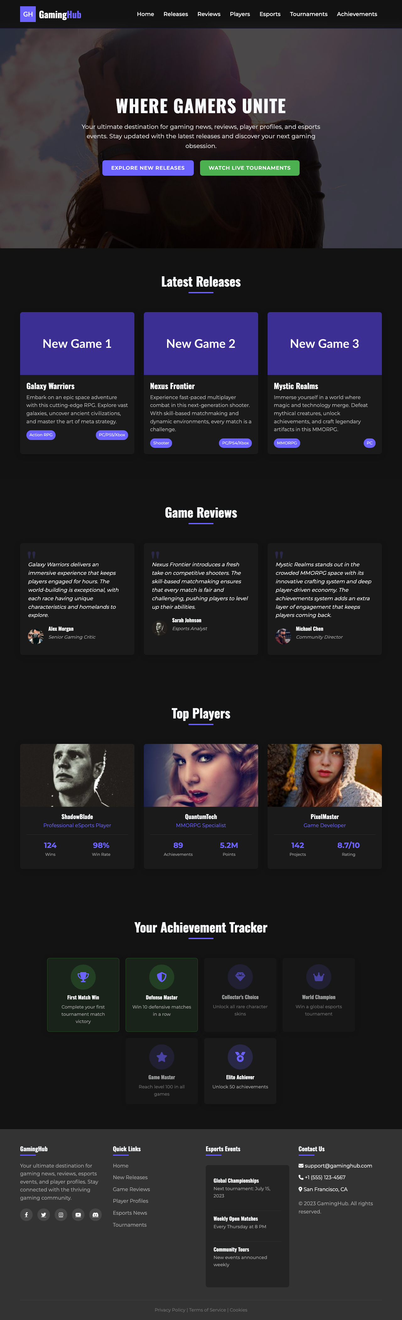 Gaming page with AIMAC score 8.9 (20 serious violations)