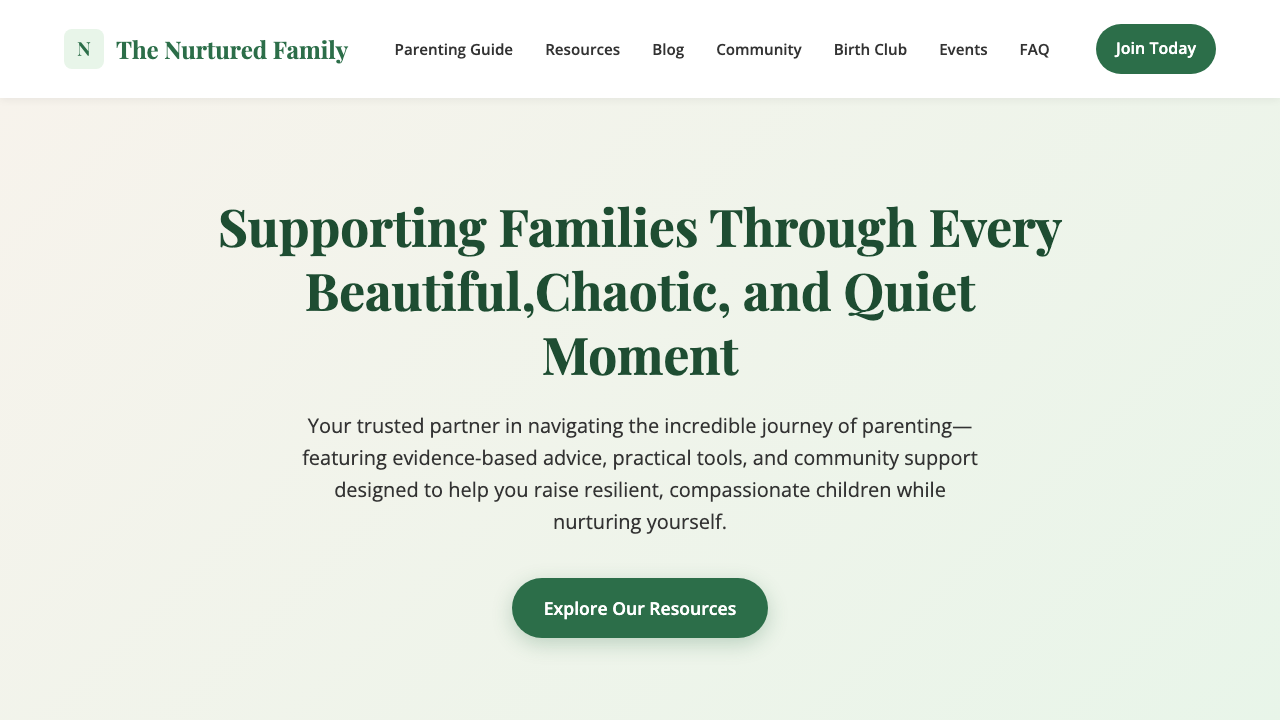 View Family and Parenting page