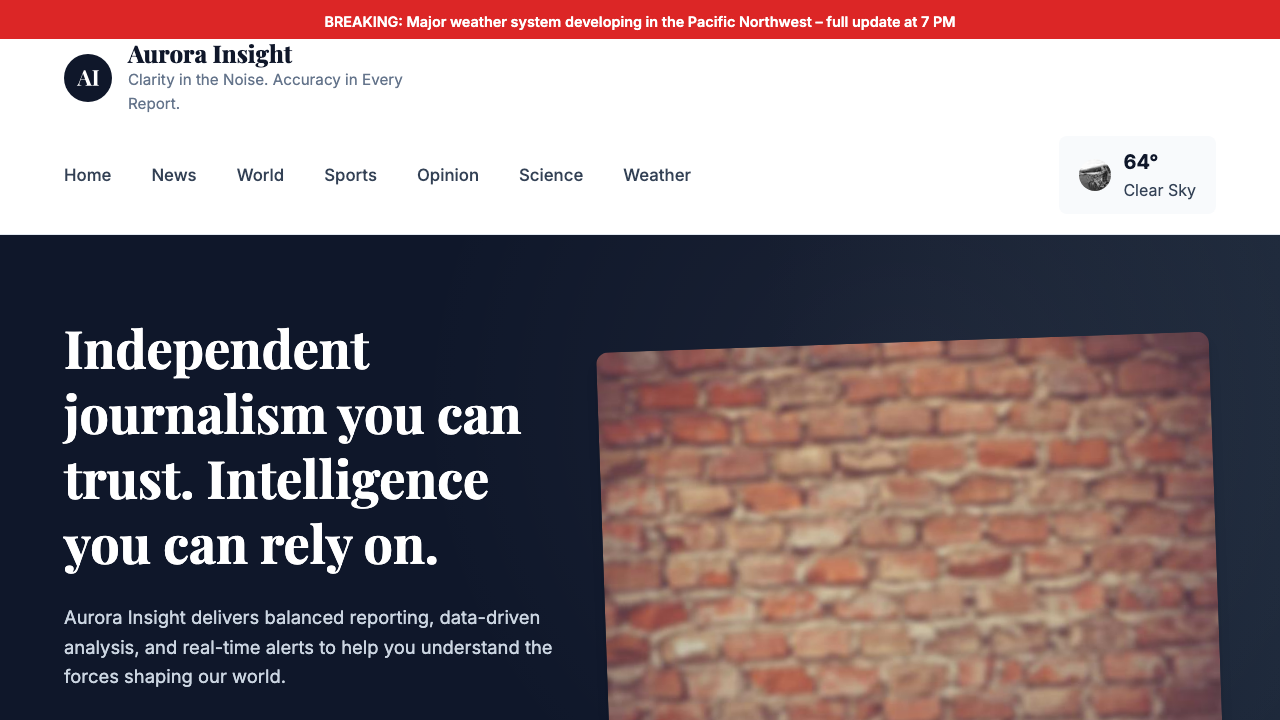 View News Weather Information page