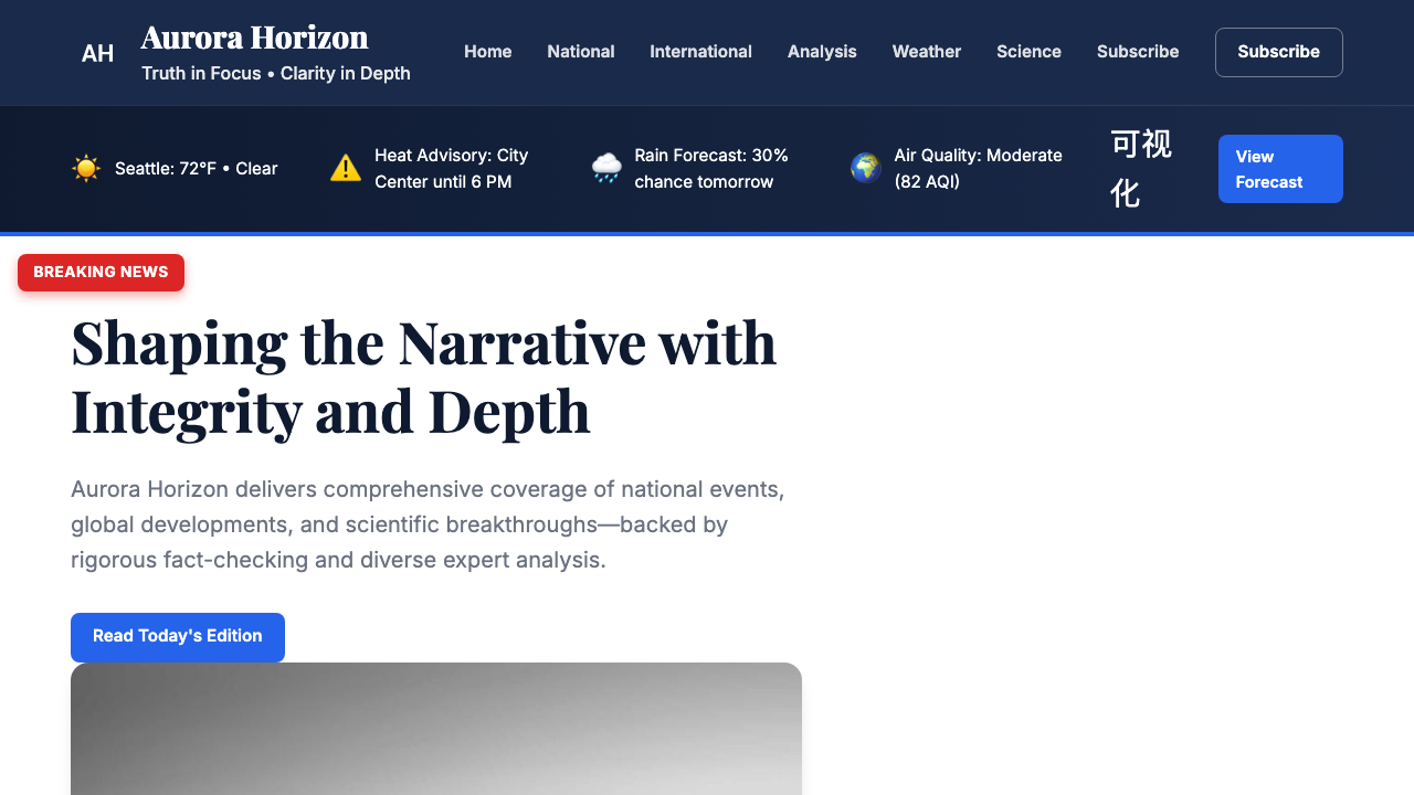 View News Weather Information page