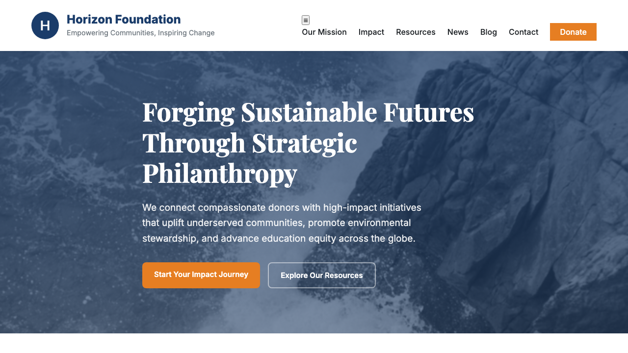 View Non Profit Charity page