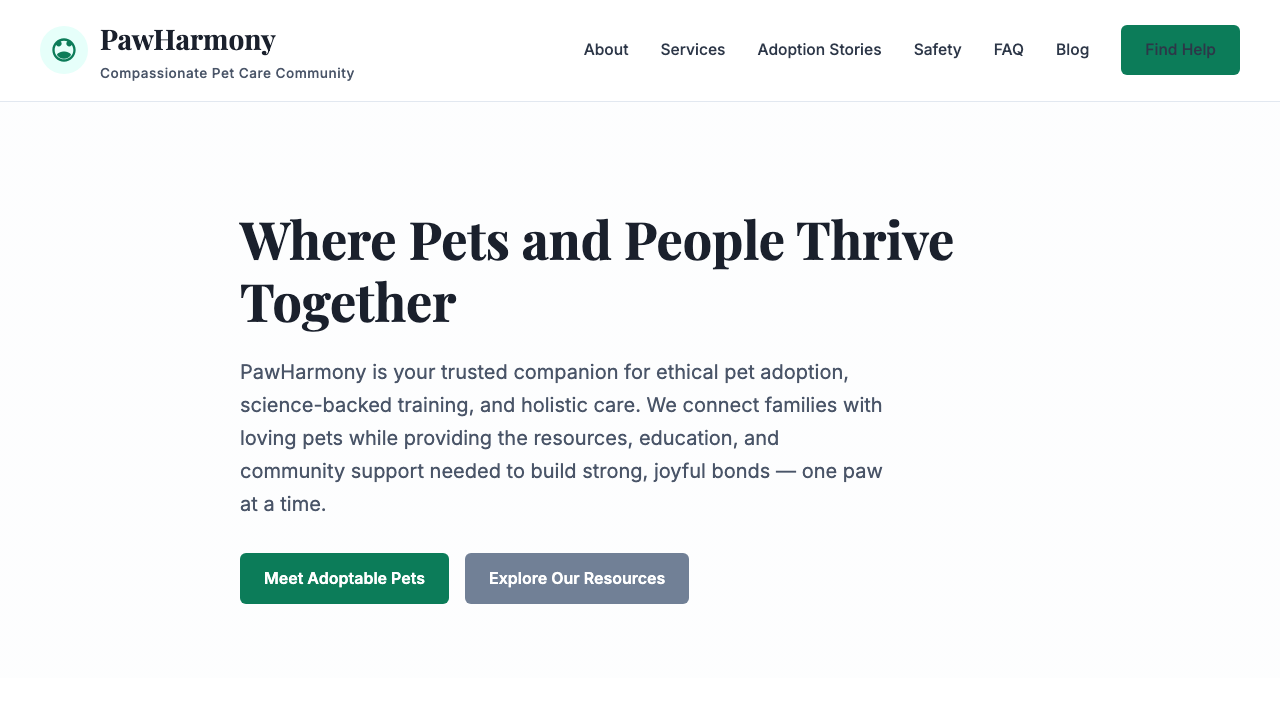 View Pets page