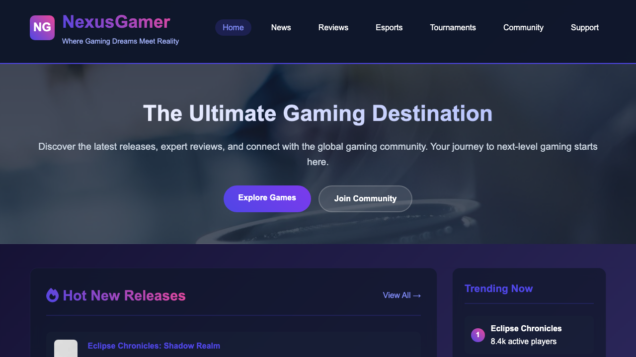 View Gaming page