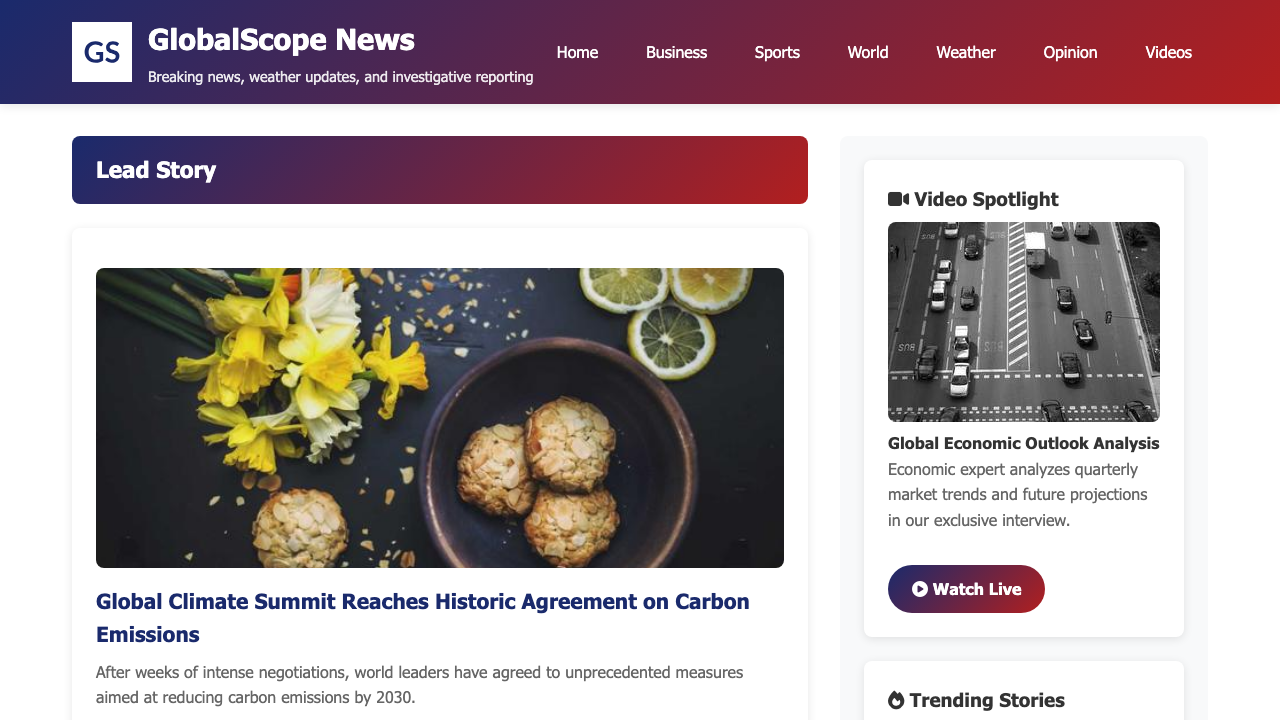 View News Weather Information page