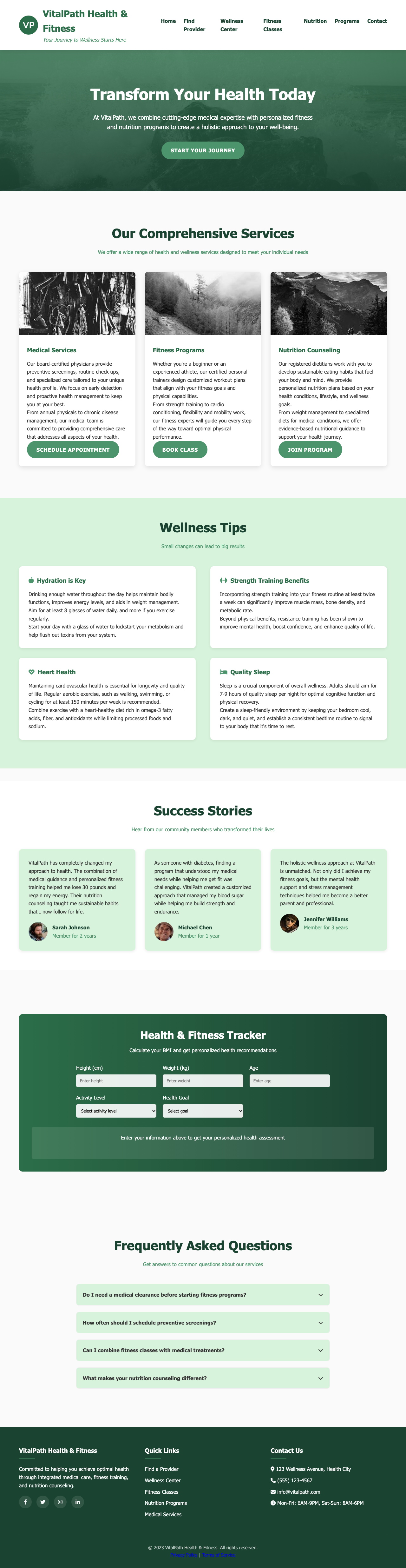 Health And Fitness page with AIMAC score 8.5 (18 serious violations)