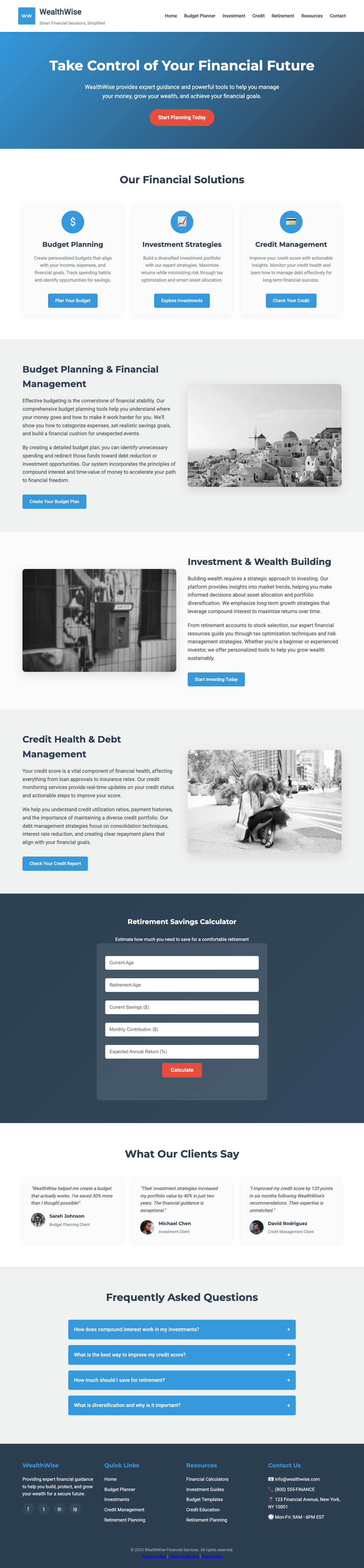 Personal Finance page with AIMAC score 5 (24 serious violations)