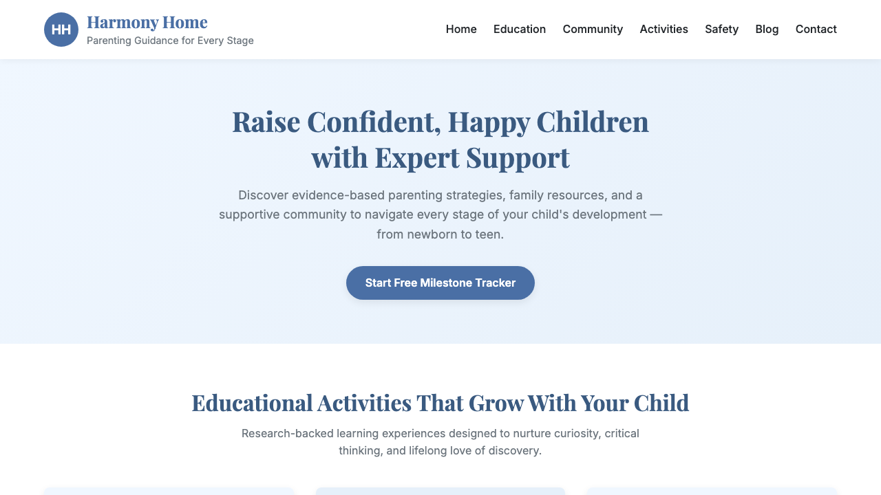 View Family and Parenting page