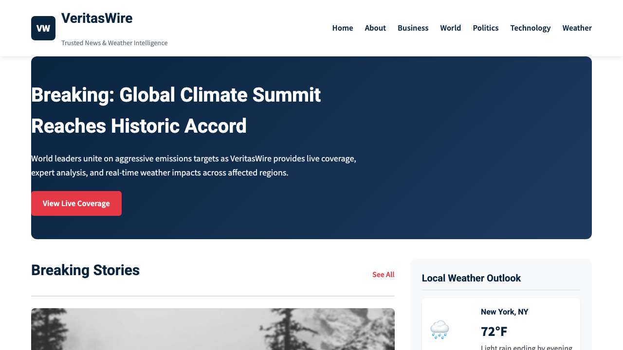 View News Weather Information page