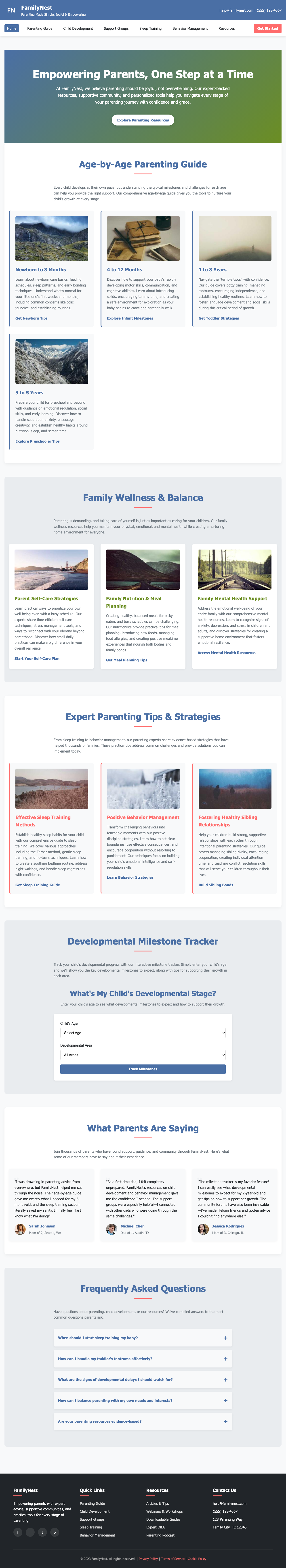 Family And Parenting page with AIMAC score 8.3 (21 serious violations)