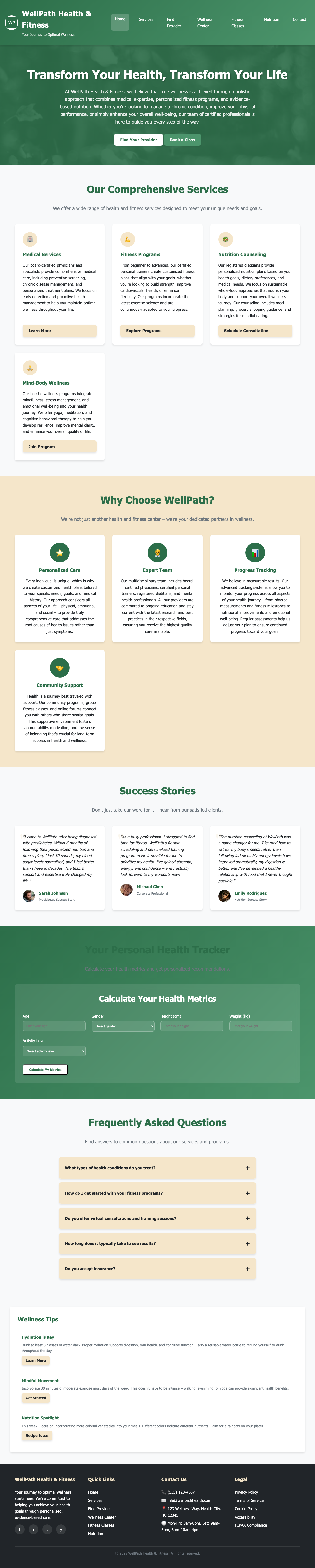 Health And Fitness page with AIMAC score 3.9 (7 serious violations)