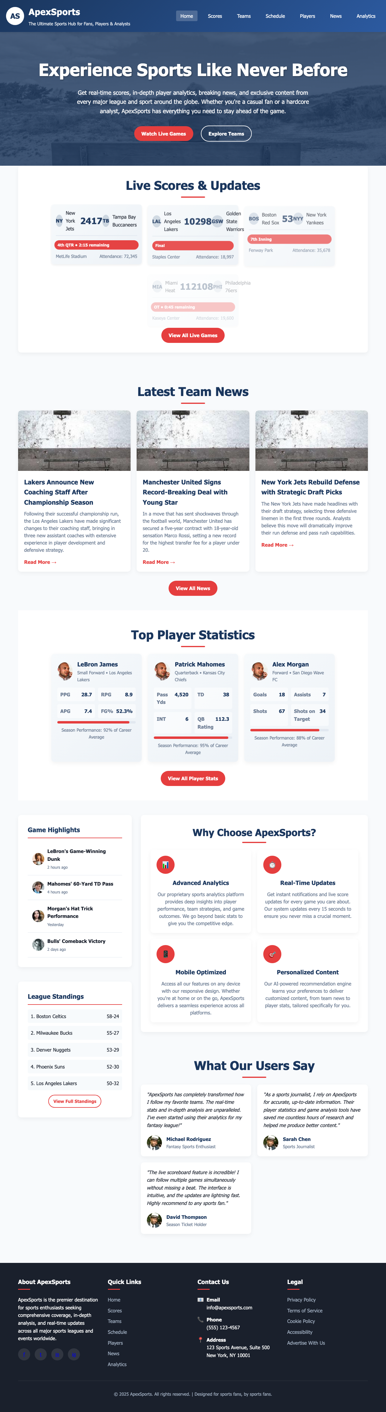 Sports page with AIMAC score 5.2 (28 serious violations)