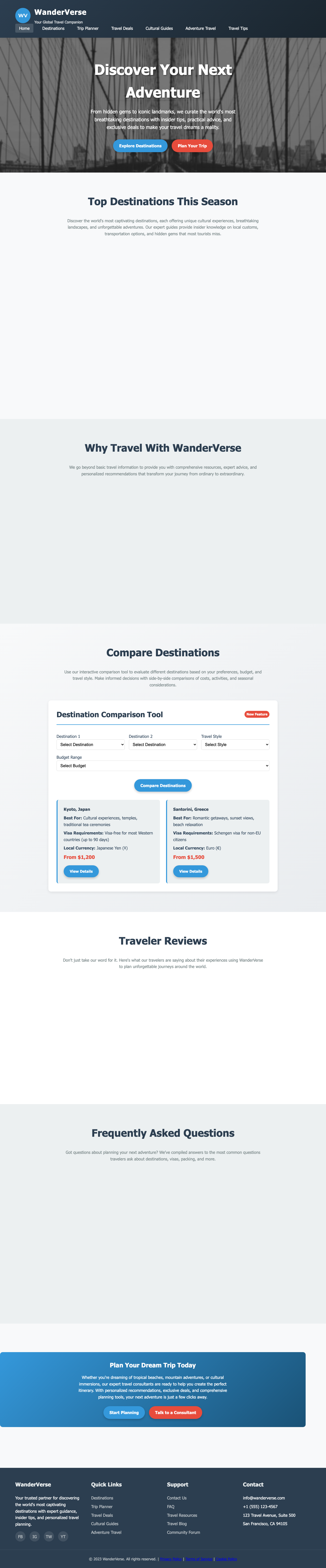 Travel page with AIMAC score 4.4 (13 serious violations)