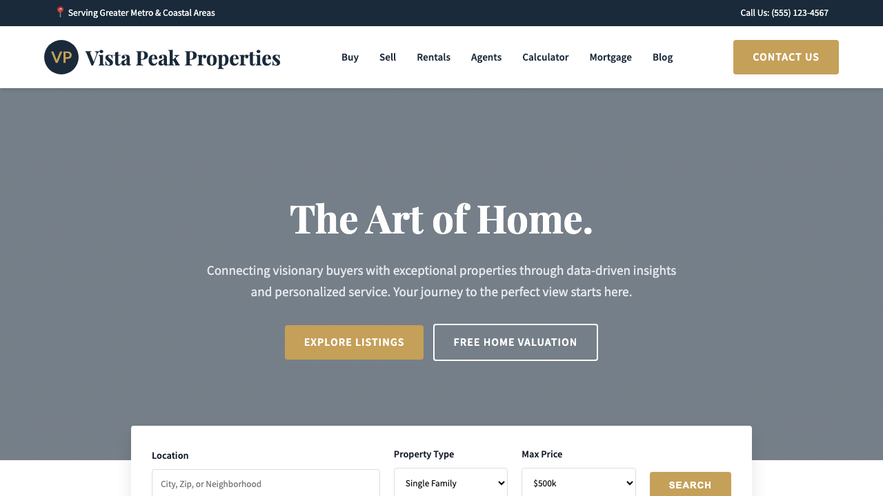 View Real Estate page