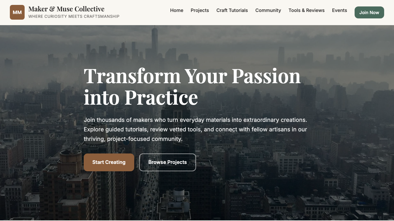 View Hobbies and Interests page