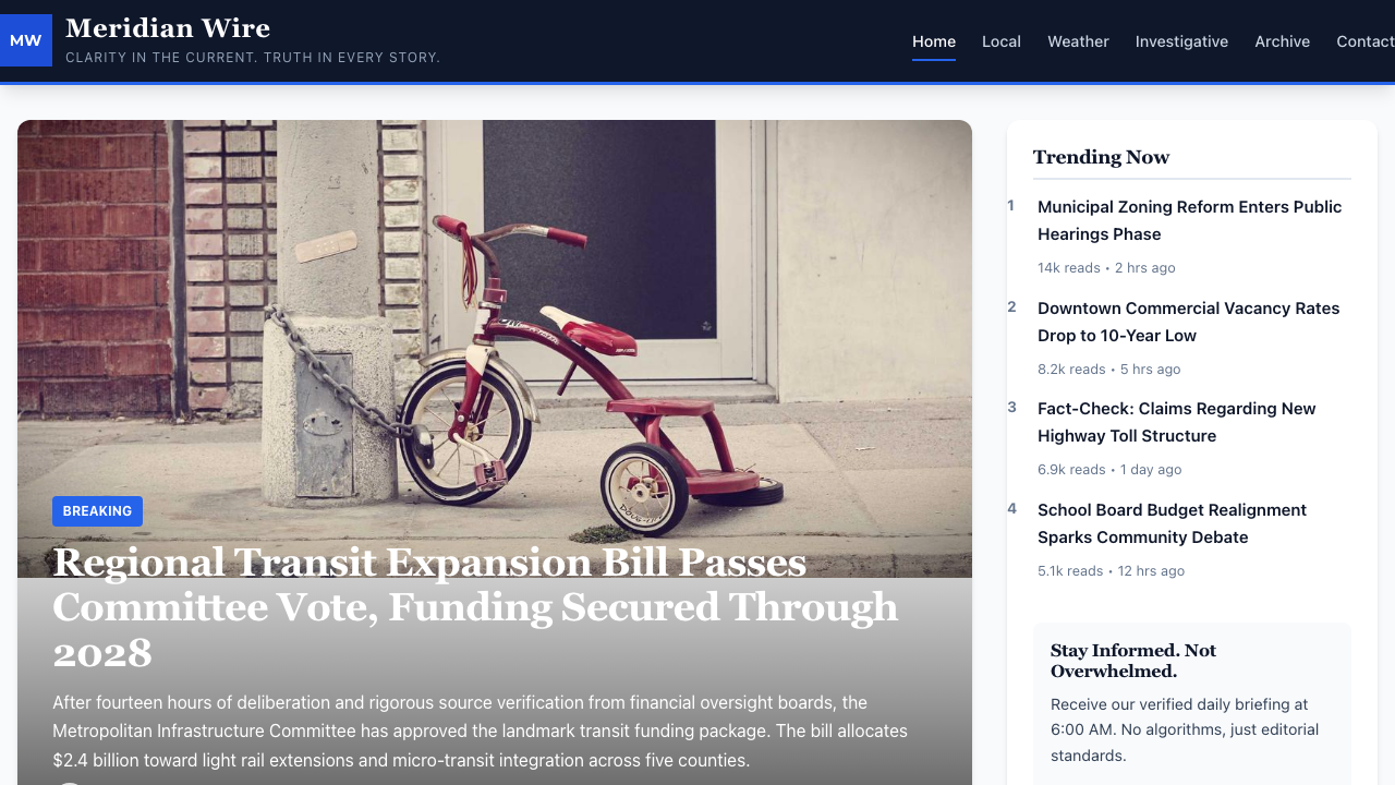 View News Weather Information page