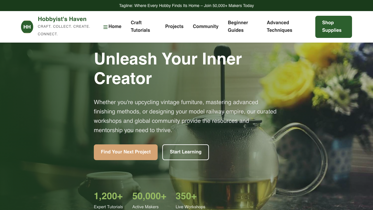 View Hobbies and Interests page