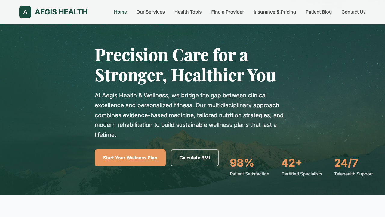View Health and Fitness page
