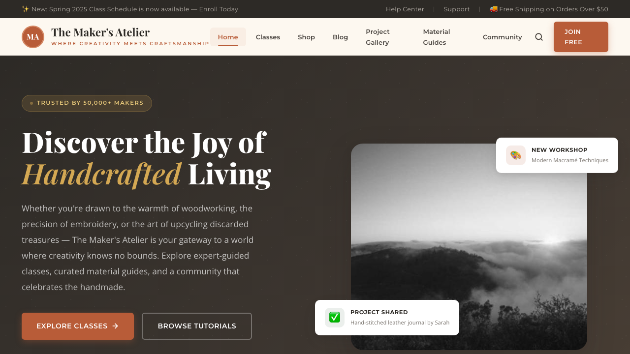 View Hobbies and Interests page