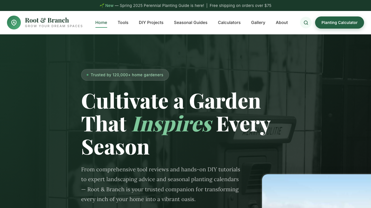View Home and Garden page