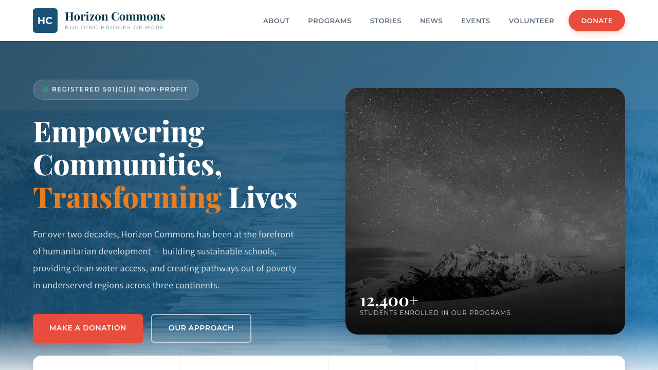 View Non Profit Charity page