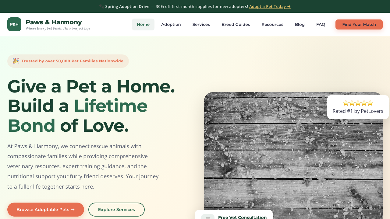 View Pets page